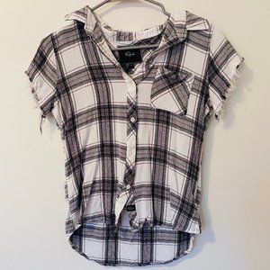 Rails Distressed Plaid Short Sleeve Top Size S